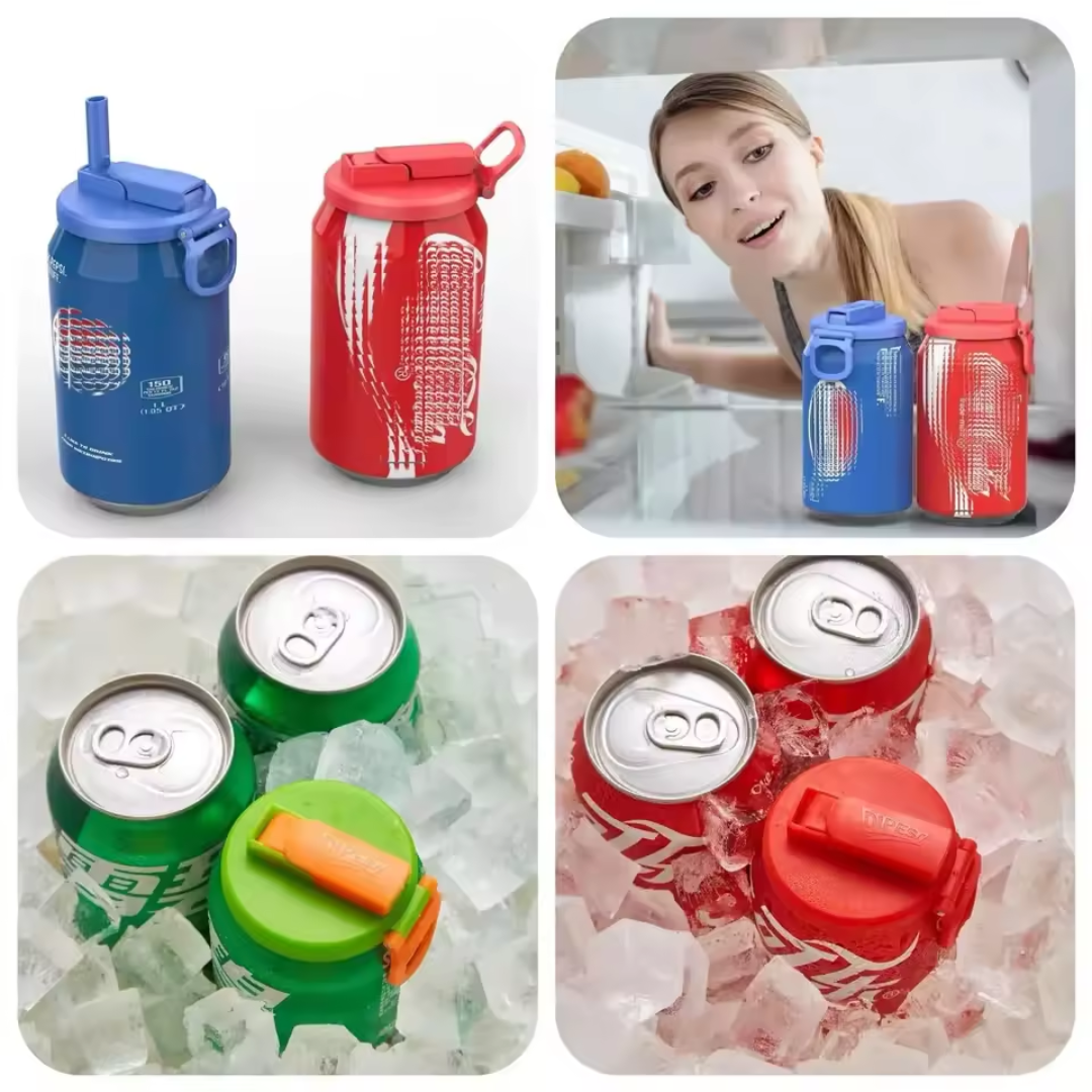 Tapa para latas de refresco con popote
