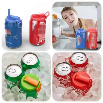 Tapa para latas de refresco con popote